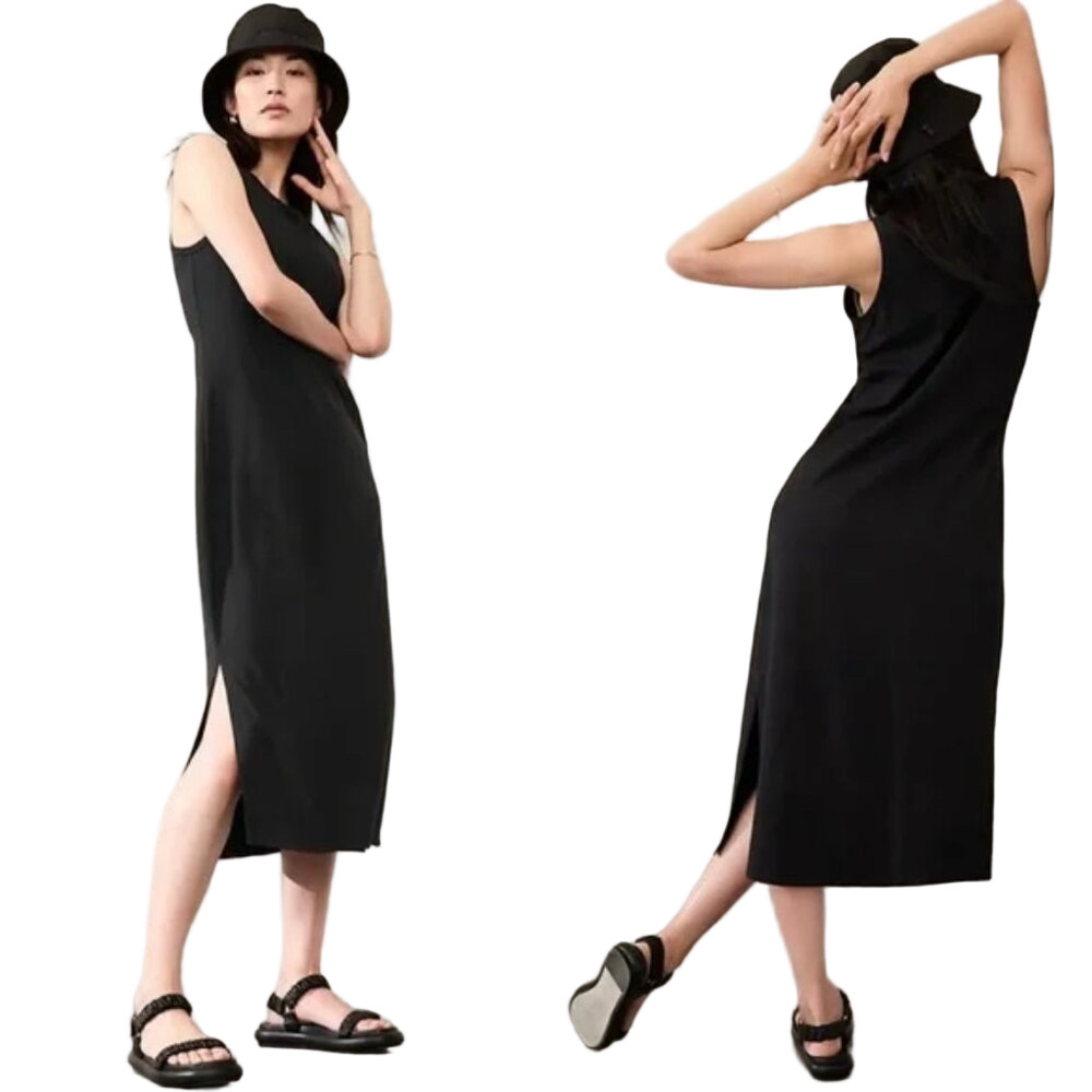 Athleta Black Midi Dress